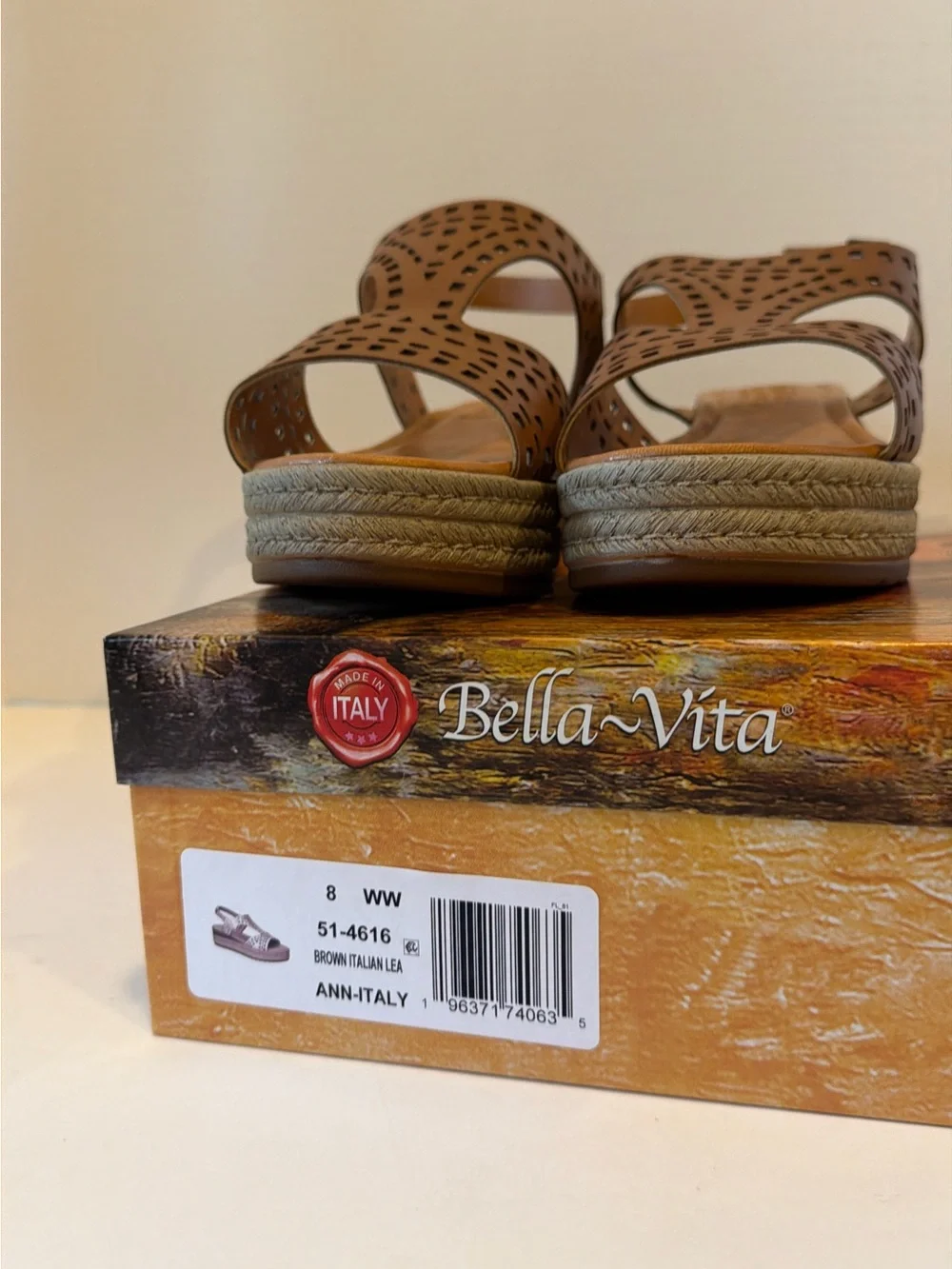 Bella Vita Womens Brown Cutout Espadrille Platform Sandals Size 8WW